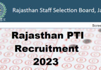 Rajasthan PTI Recruitment 2023