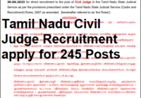 Tamil Nadu Civil Judge Vacancy