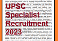 UPSC Specialist Recruitment