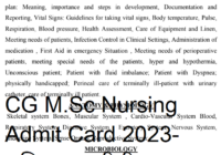 CG M.Sc Nursing Admit Card