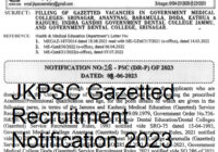 JKPSC Gazetted Recruitment