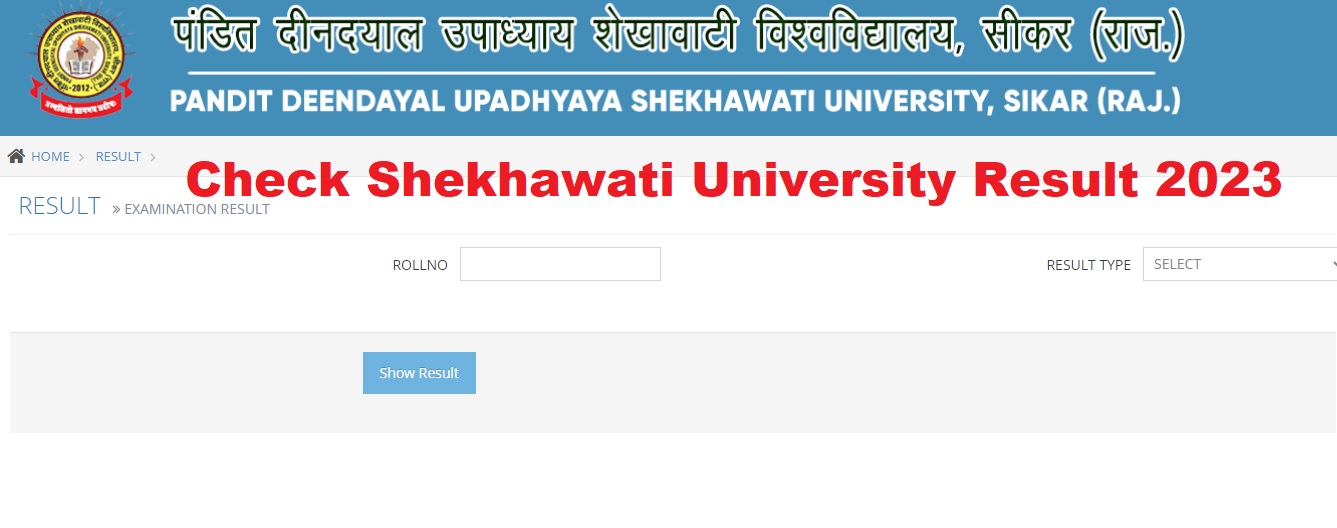 Shekhawati University Result 2023