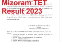 Mizoram TET Result 2023