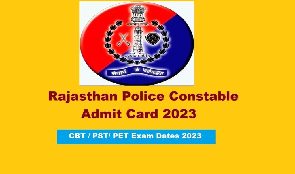 Rajasthan Police Constable Admit card 2023