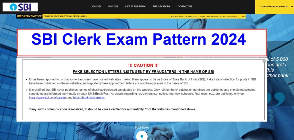 SBI Clerk Exam Pattern 2024