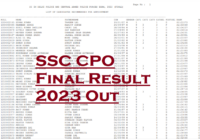 SSC CPO Final Result
