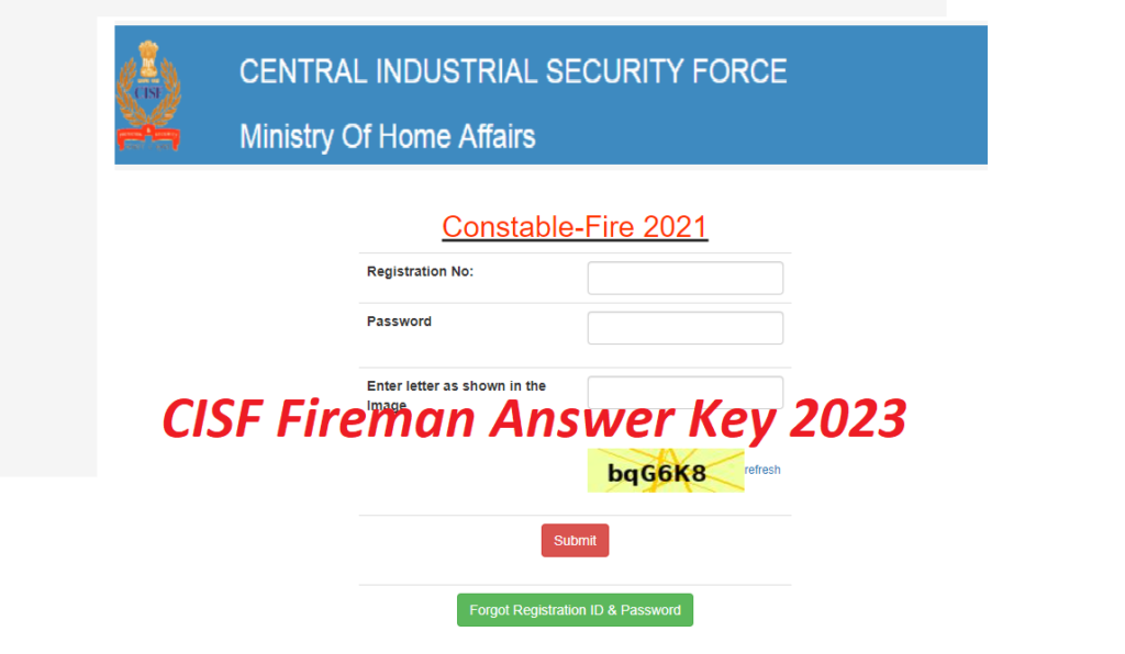 CISF Fireman Answer Key 2023