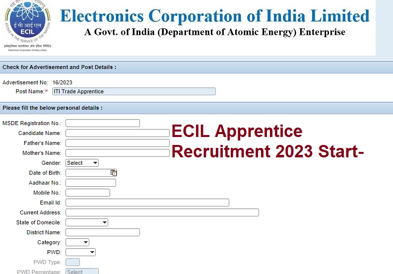 ECIL Apprentice Recruitment 2023 Start