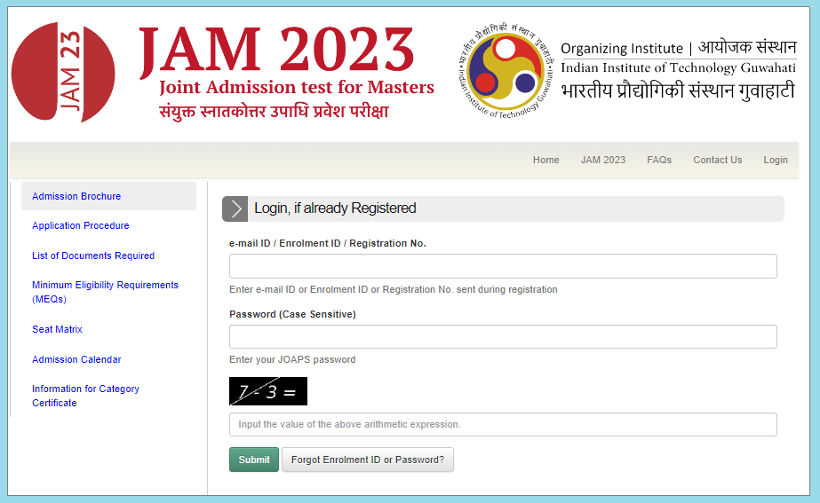 IIT JAM Registration