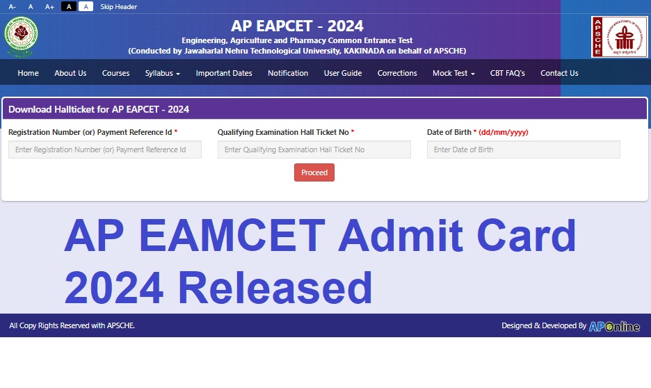 AP EAMCET Admit Card 2024