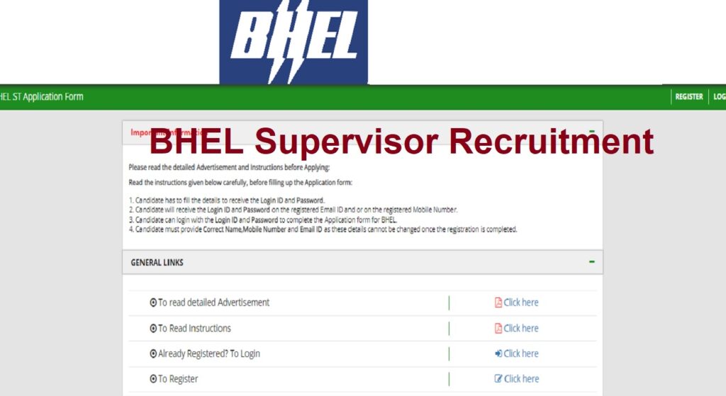 BHEL Supervisor Recruitment 2023