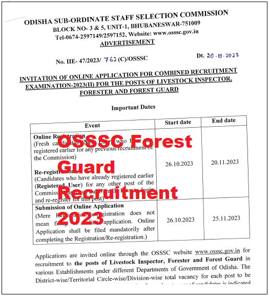 OSSSC Forest Guard Recruitment
